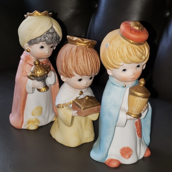 Vintage HOMCO #5609 Three Wise Men Porcelain Set - Picture 8 of 14